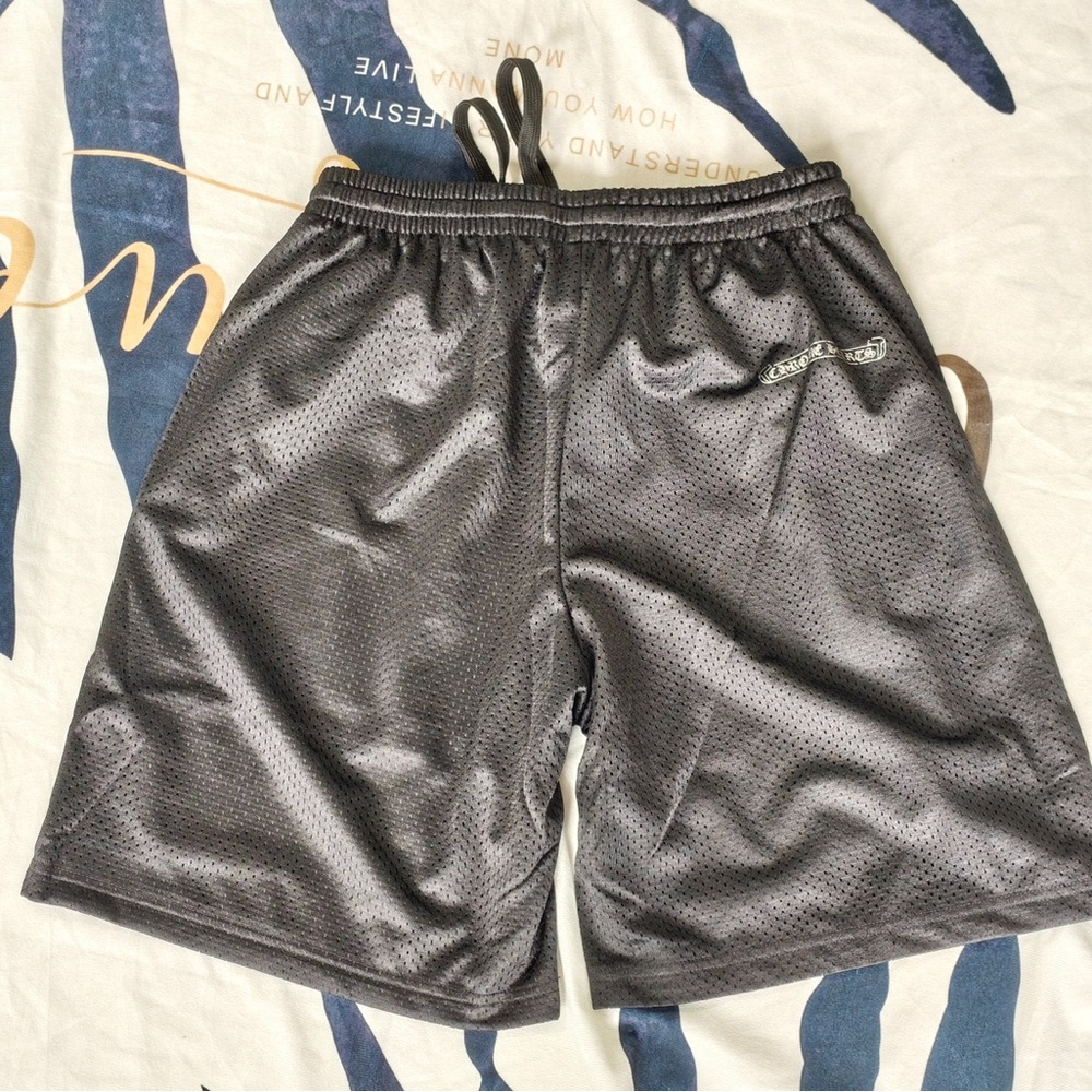 Chrome Hearts Black Mesh Athletic Shorts with Embroidered Logo - Picture 3 of 9